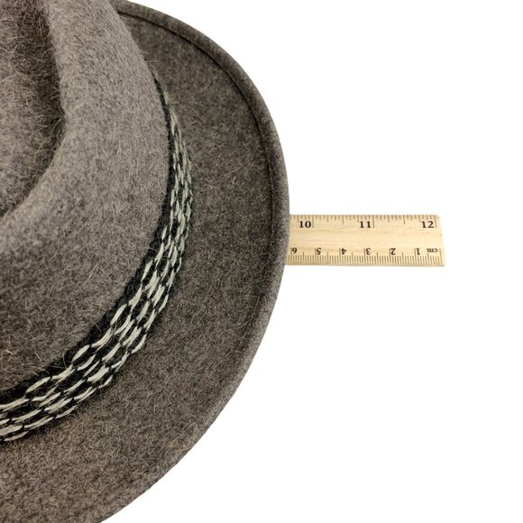 Vtg Trilby Fedora Hat Penney\'s Marathon Size 6 3/4 Grey J. C. Black White Neutra main image 7